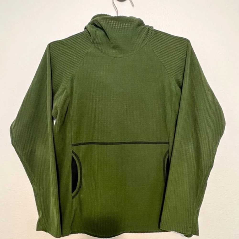 Melanzana Forest Green Micro grid hoodie